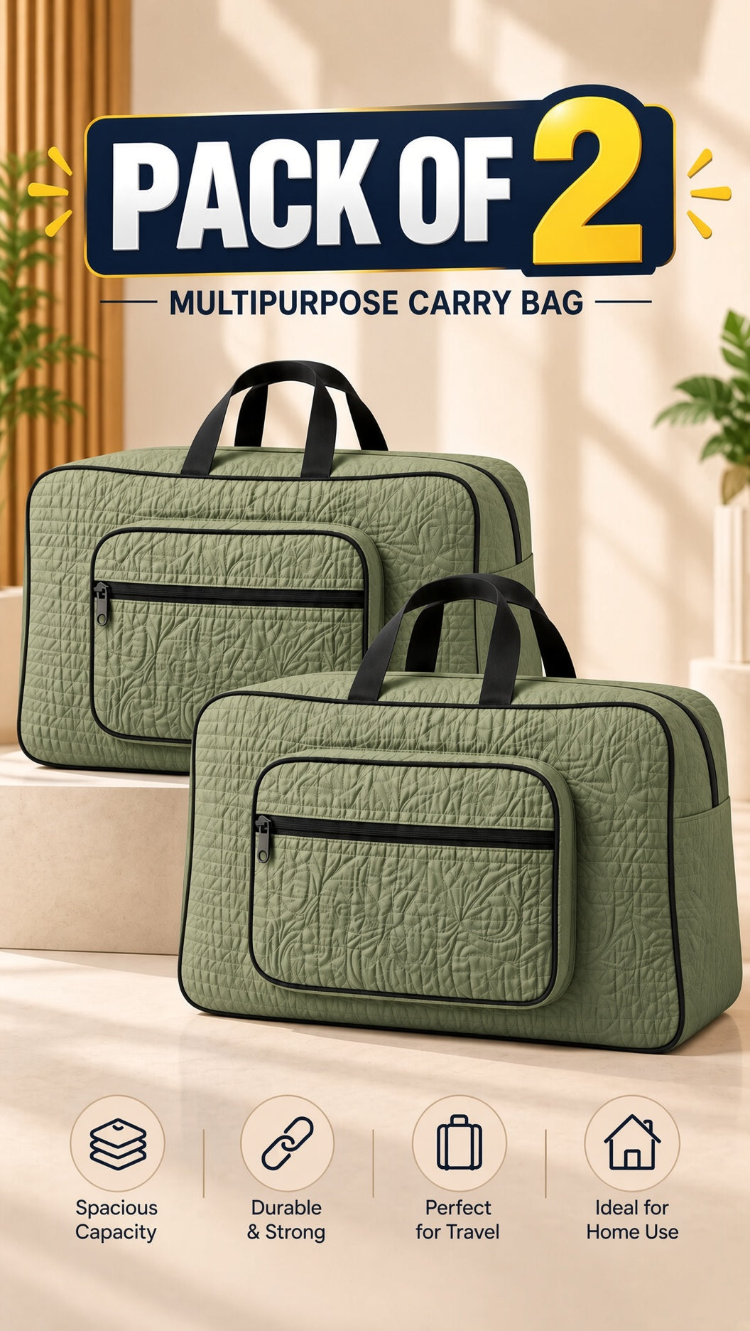 Signature quilted travel bag, storage & organization tote. Image 8 of 13.