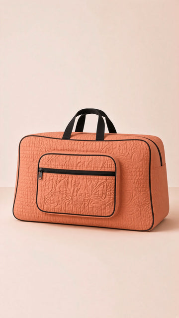 Quilted Travel & Storage Bag, Signature Ease pattern. Durable, multi-purpose organizer for clothes, bedding, or toys.