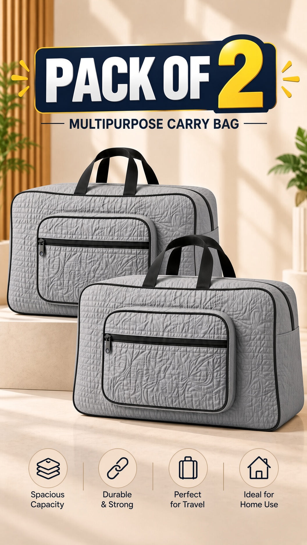 Lightweight quilted storage travel bag, versatile for organizing essentials. Image 8 of 13.