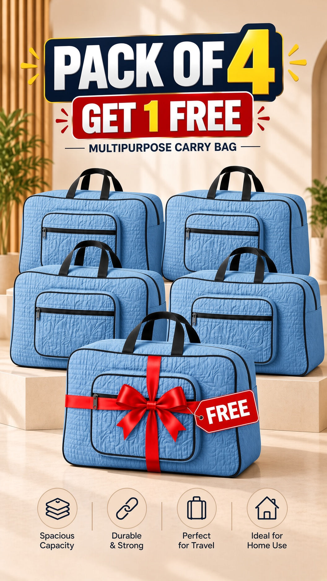 Quilted Travel Storage Bag, Signature Ease, detail view, secure zipper, organized packing, image 10 of 13