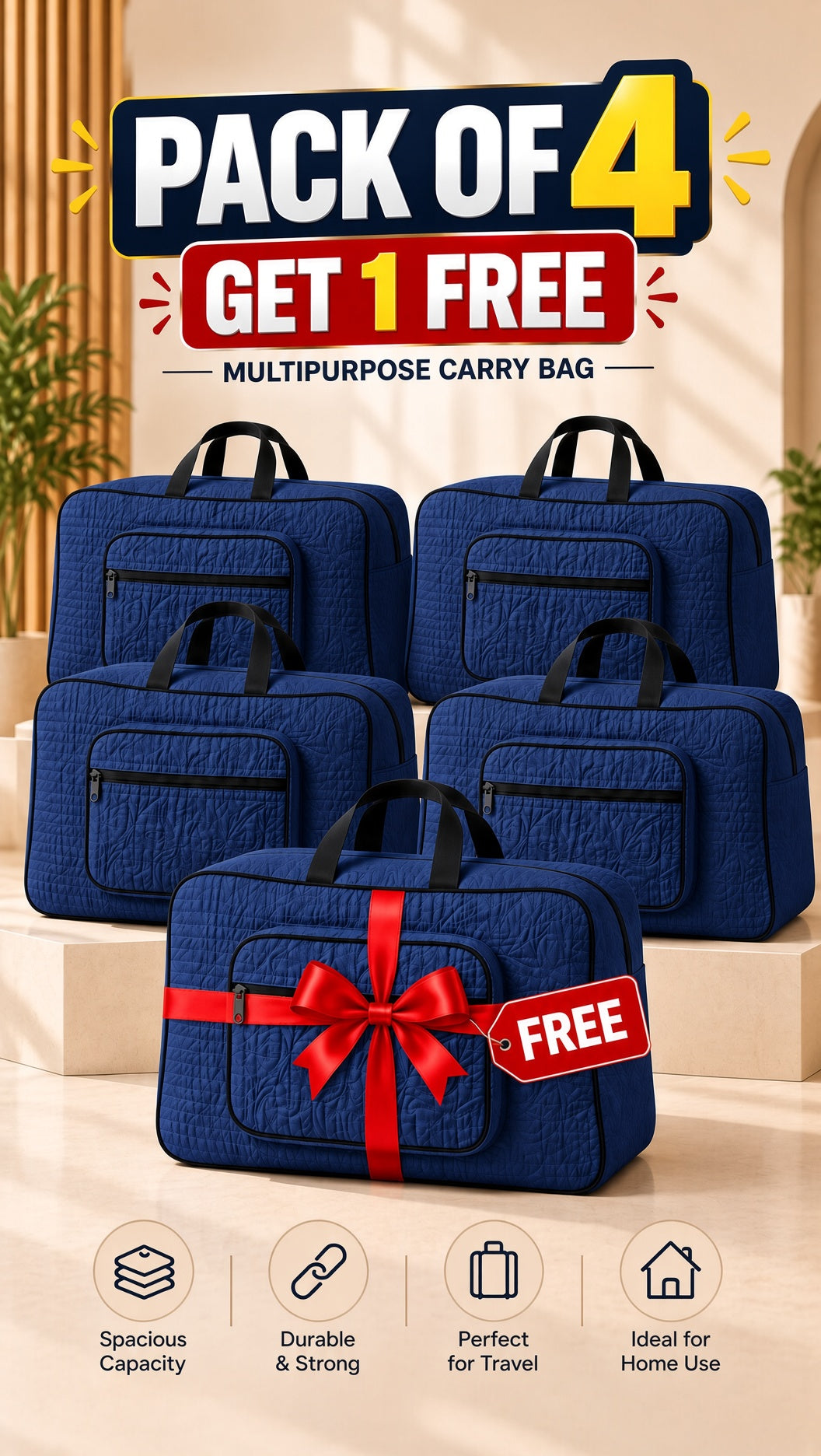 Signature quilted travel bag, storage organizer, stylish luggage, interior compartments, product shot.