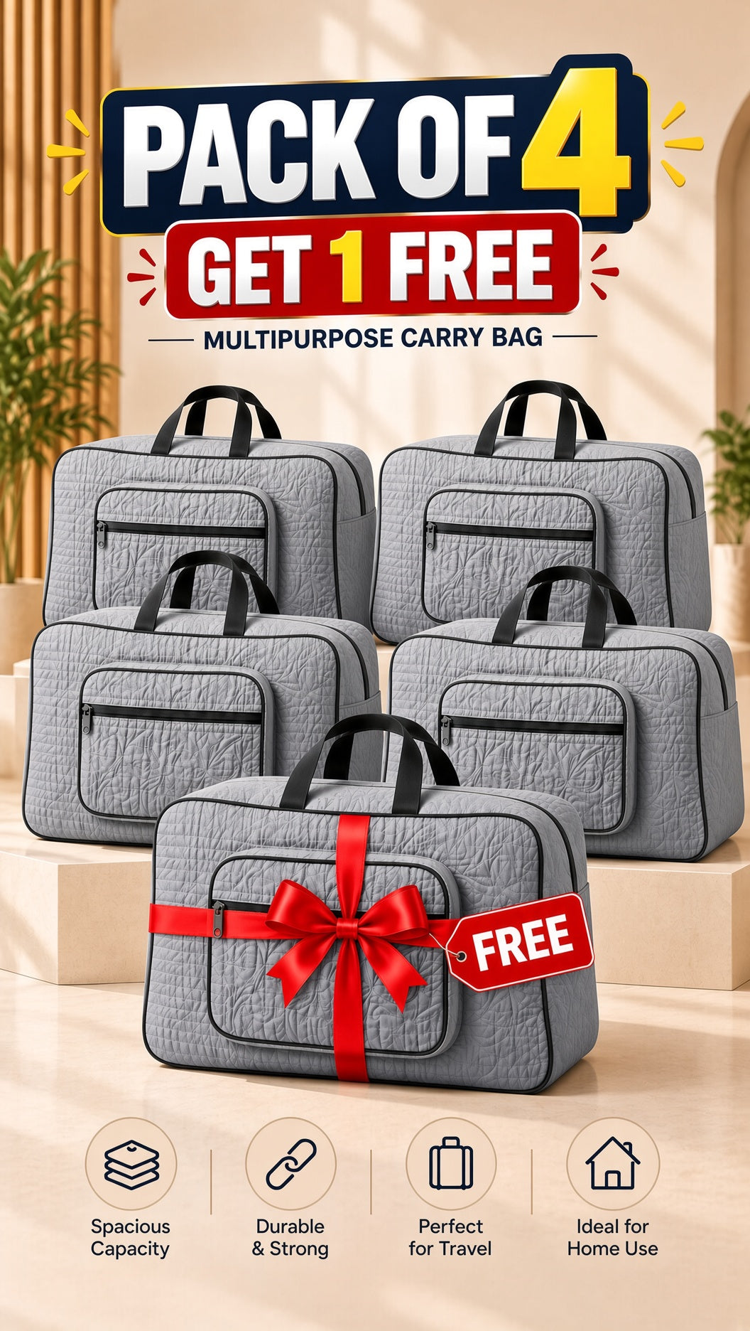Lightweight quilted travel storage bag, versatile for toiletries or essentials. Image 10 of 13.