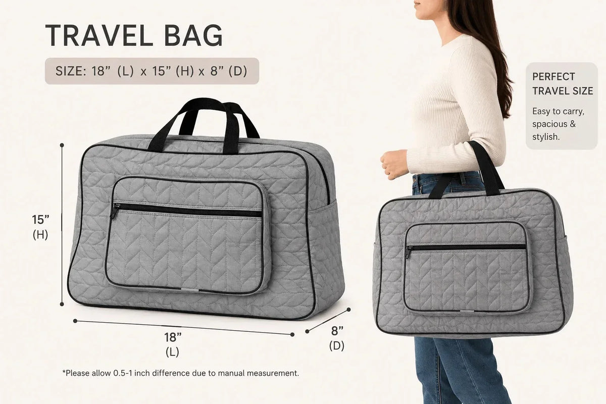 Signature quilted travel bag, storage organizer. Image 6 of 13.