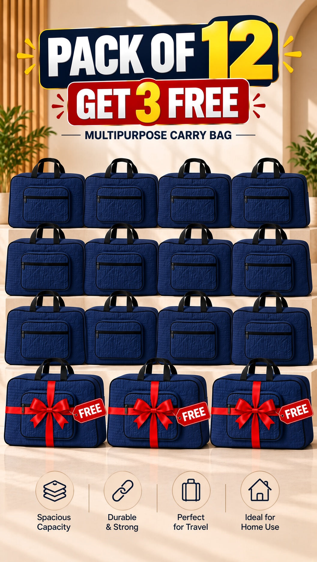 Signature quilted travel bag, multiple compartments, organizer, packing solution, image 13 of 13.