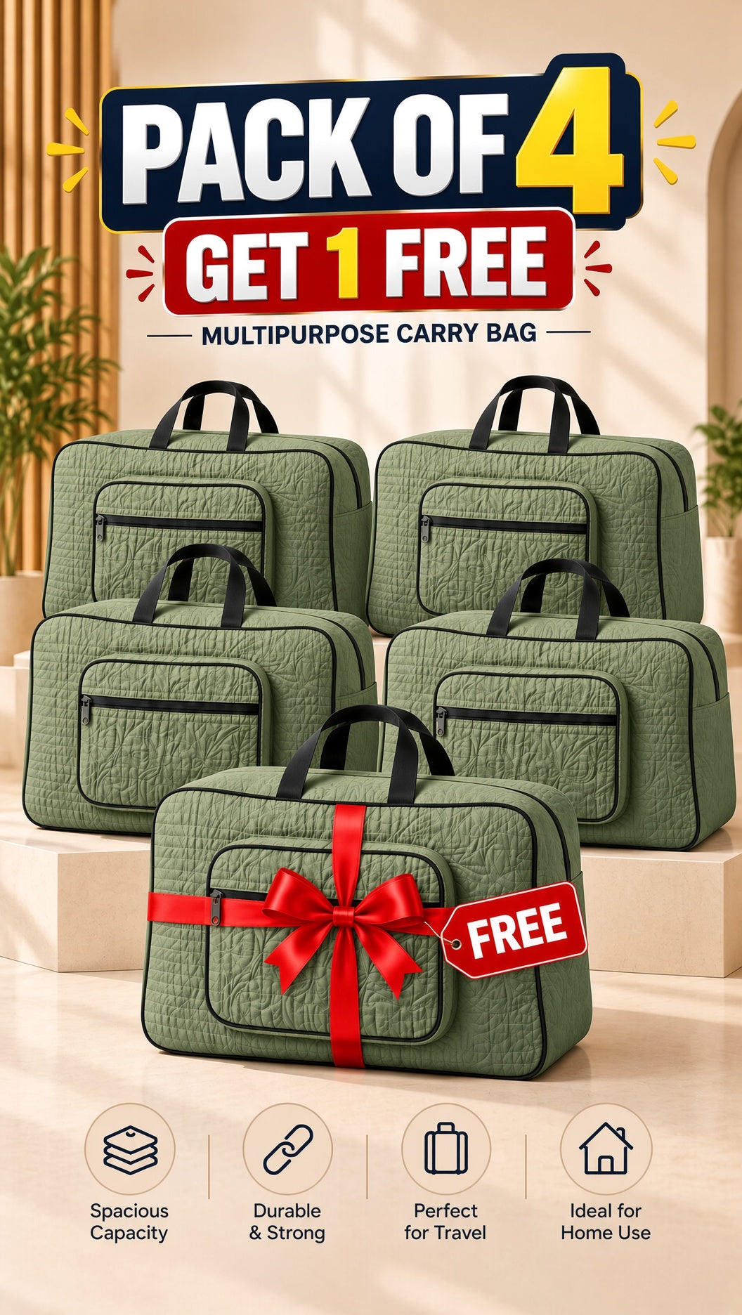 Signature quilted travel bag, storage & organization tote. Padded, multiple compartments. Image 10 of 13.