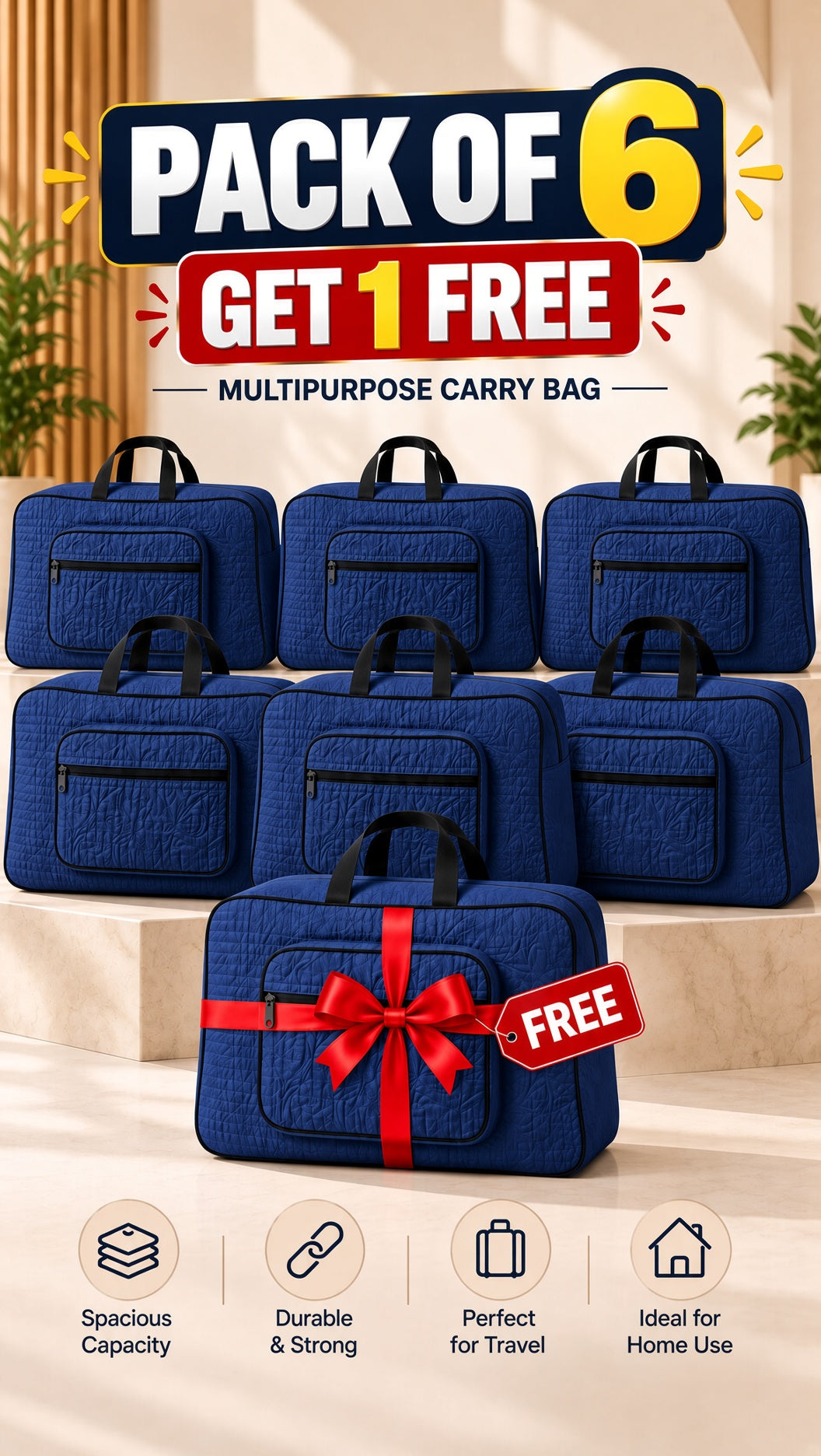 Signature quilted travel bag, storage & organizer. Image 11 of 13: spacious interior, multiple pockets.