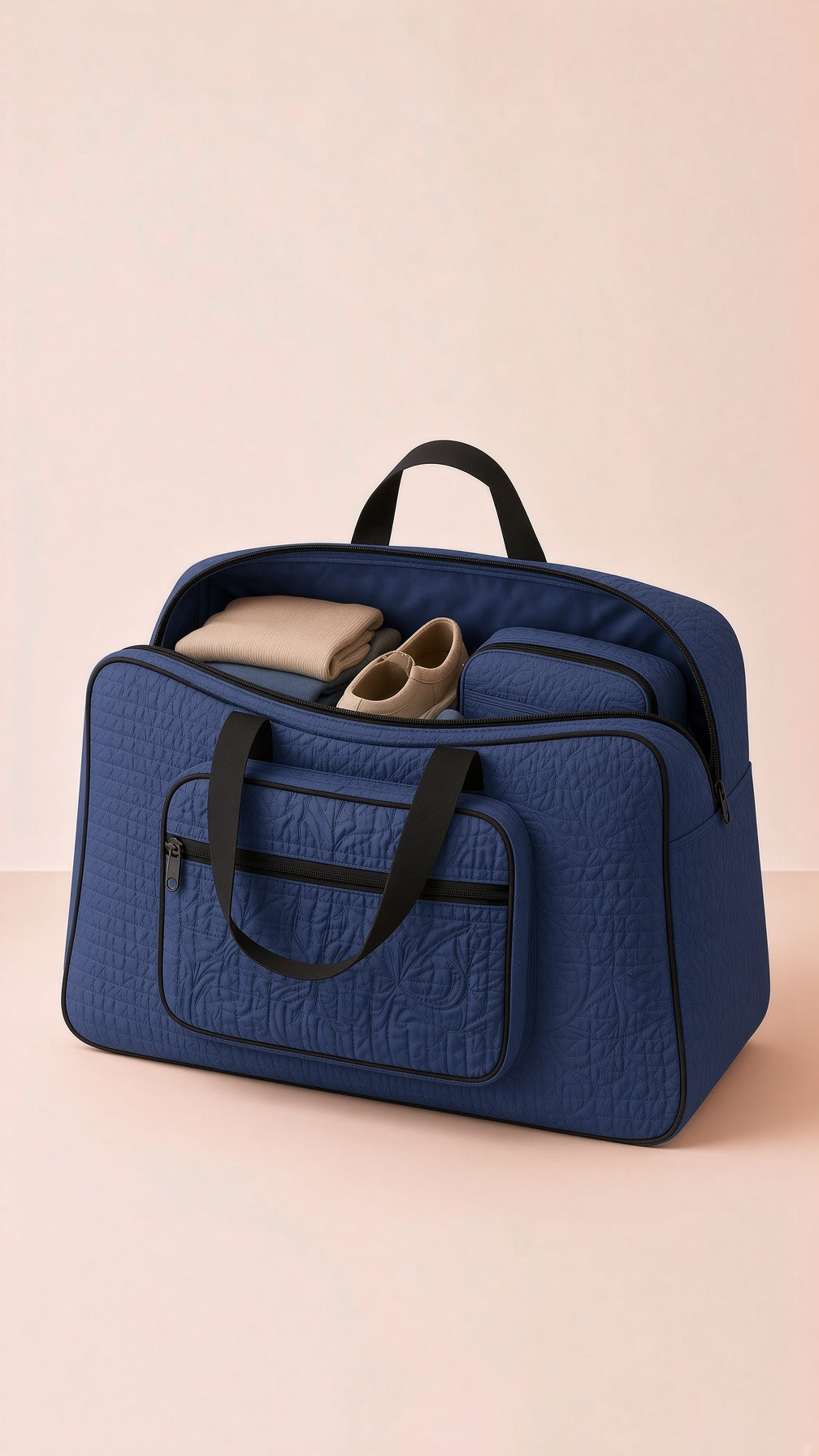 Signature quilted travel bag, storage & organizer. Durable, stylish, spacious. Image 1 of 13.
