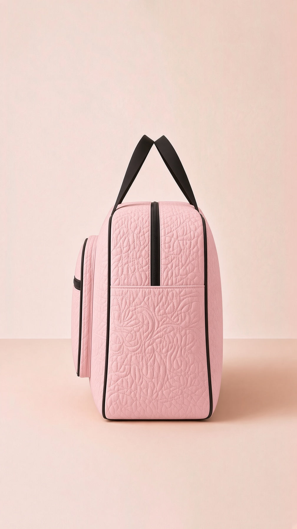 Quilted Storage & Travel Bag, Signature Ease, cream, front view, open zipper, image 3 of 13