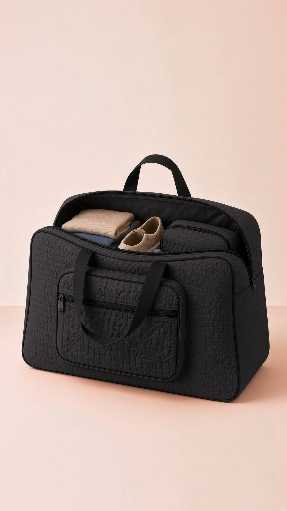 Signature quilted travel bag, storage & organizer. Durable, stylish.
