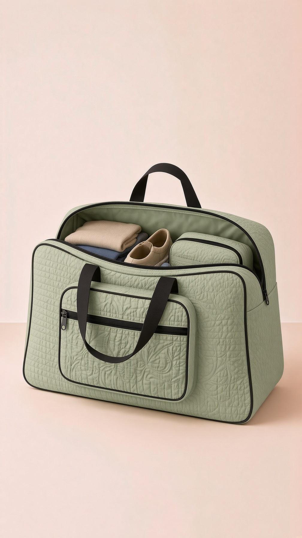 Signature quilted travel bag, storage & organization tote. Durable, stylish, multi-pocket. Image 1 of 13.