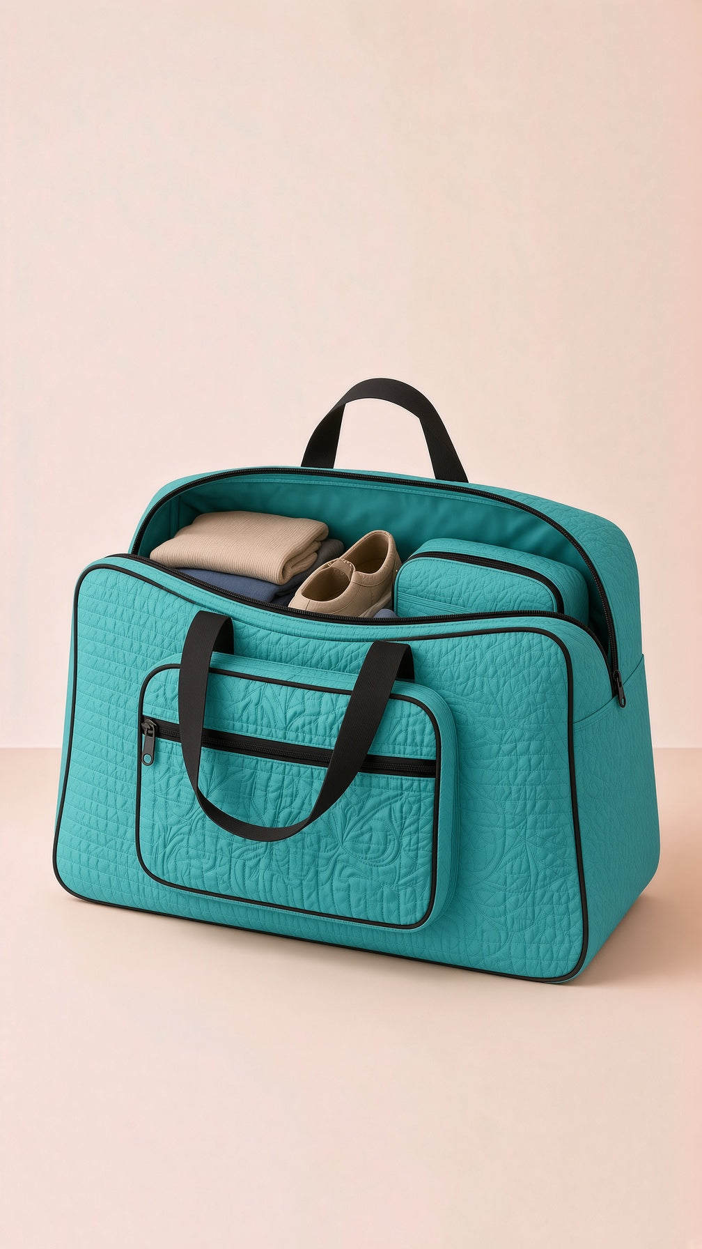 Signature quilted travel bag, storage & organization, durable, spacious, stylish. Image 1 of 13.