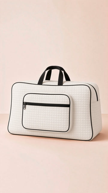 Signature quilted storage bag, travel organizer tote. Durable, stylish, perfect for essentials. Product image 1 of 13.