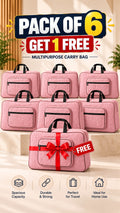 Quilted storage and travel bag, Signature Ease, cream, front view, zipper, product image 11 of 13.