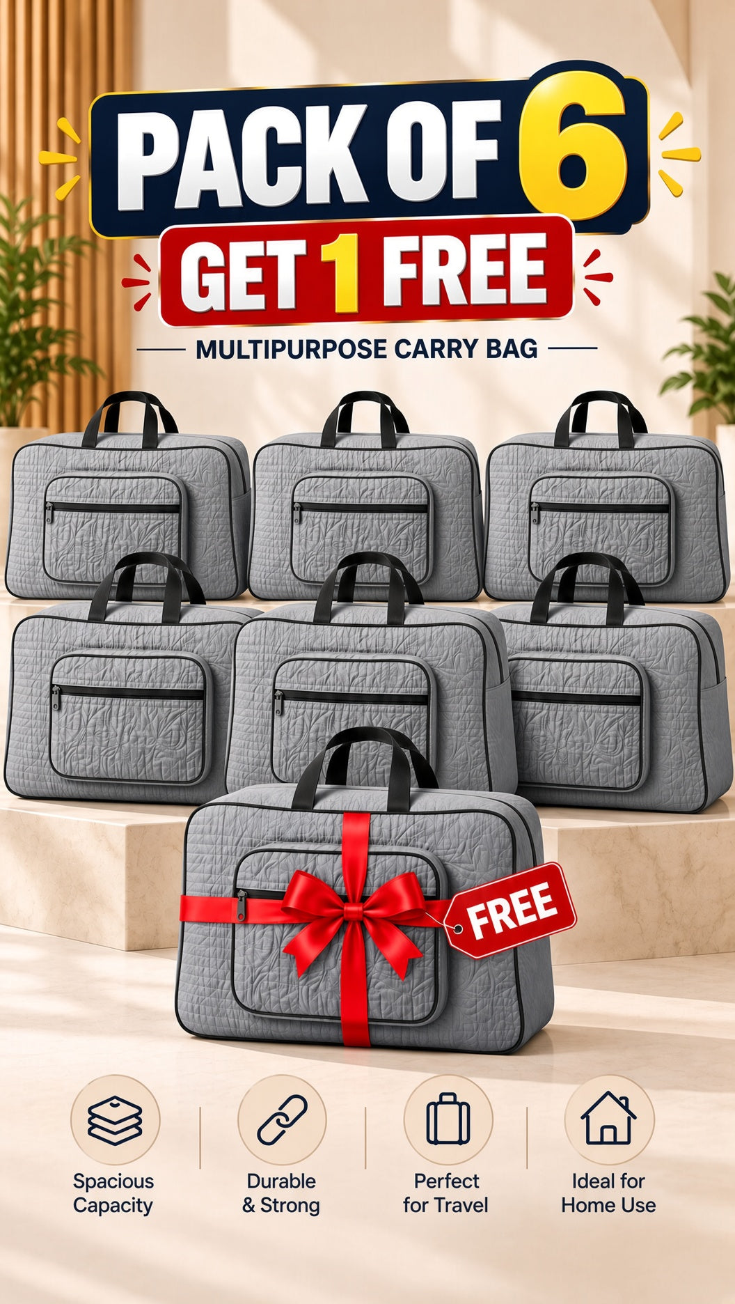 Quilted storage travel bag, lightweight & versatile. Image 11 of 13. Perfect for organization on the go.
